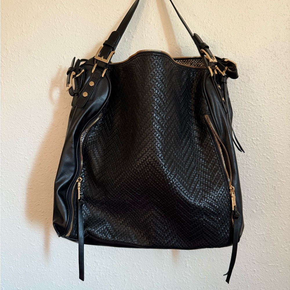 Elegant Black Woven Purse Tote